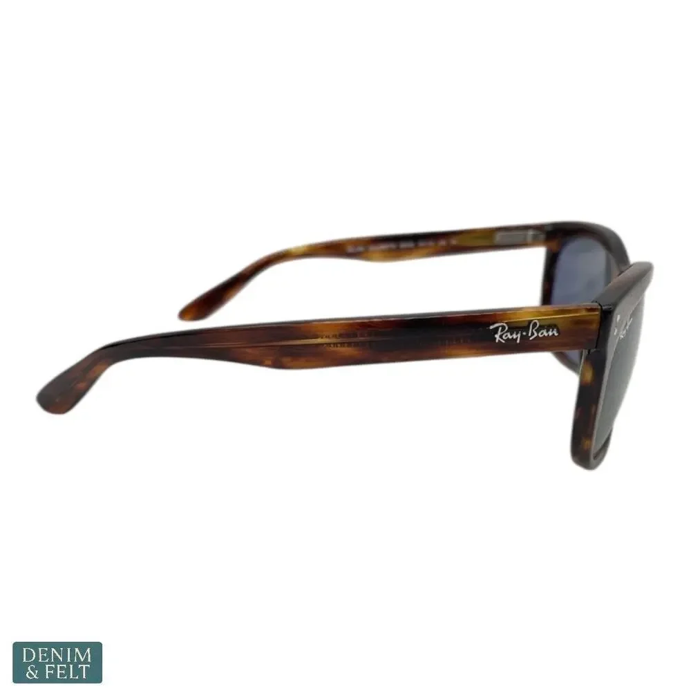 NEW Ray-Ban Unisex Balorette Striped Havana Pillow Frame Blue‎ Lens Sunglasses
